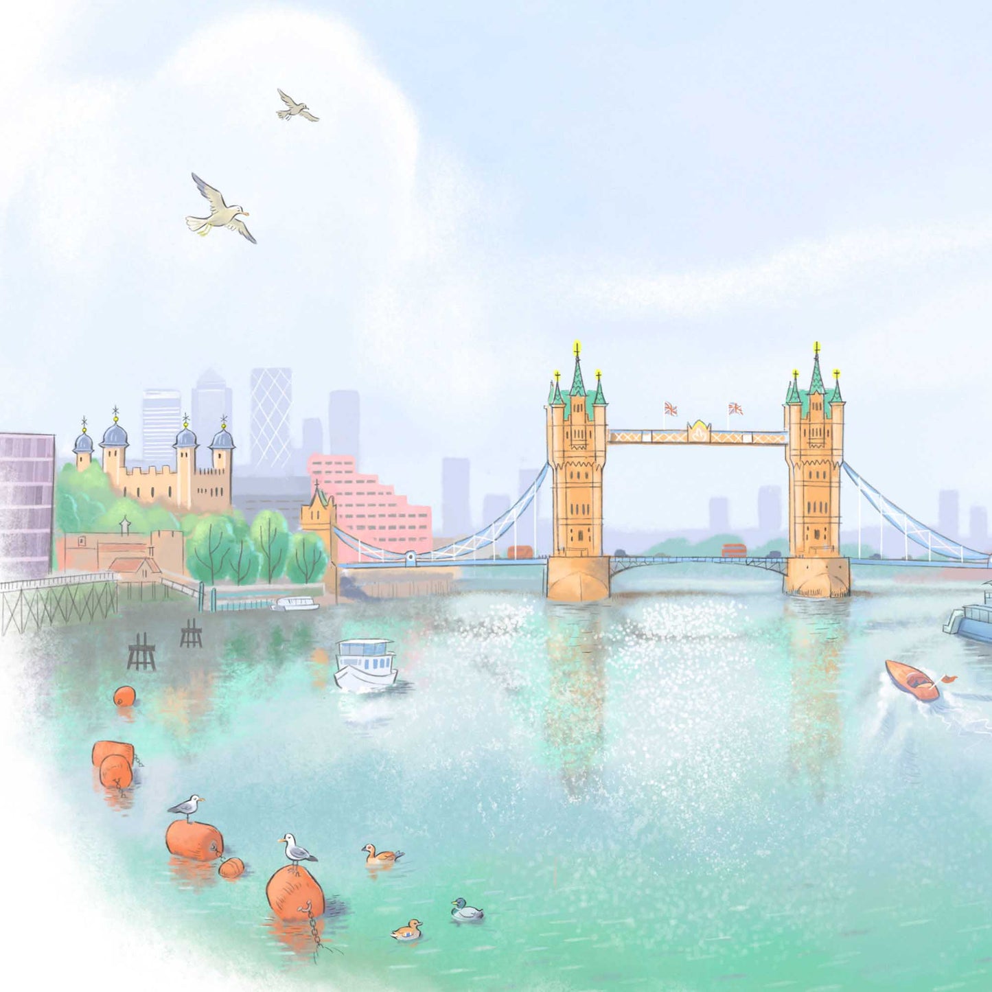 Mike Green View From London Bridge A3 Print