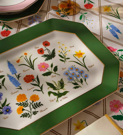 Large Porcelain Serving Platter - Garden Study