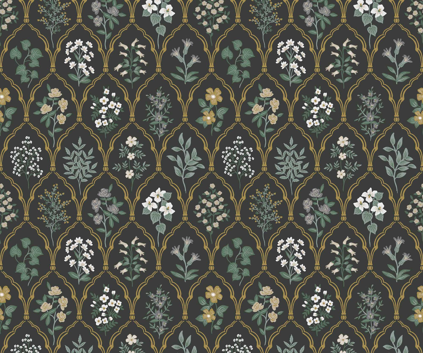 Hawthorne Wallpaper - Black Linen