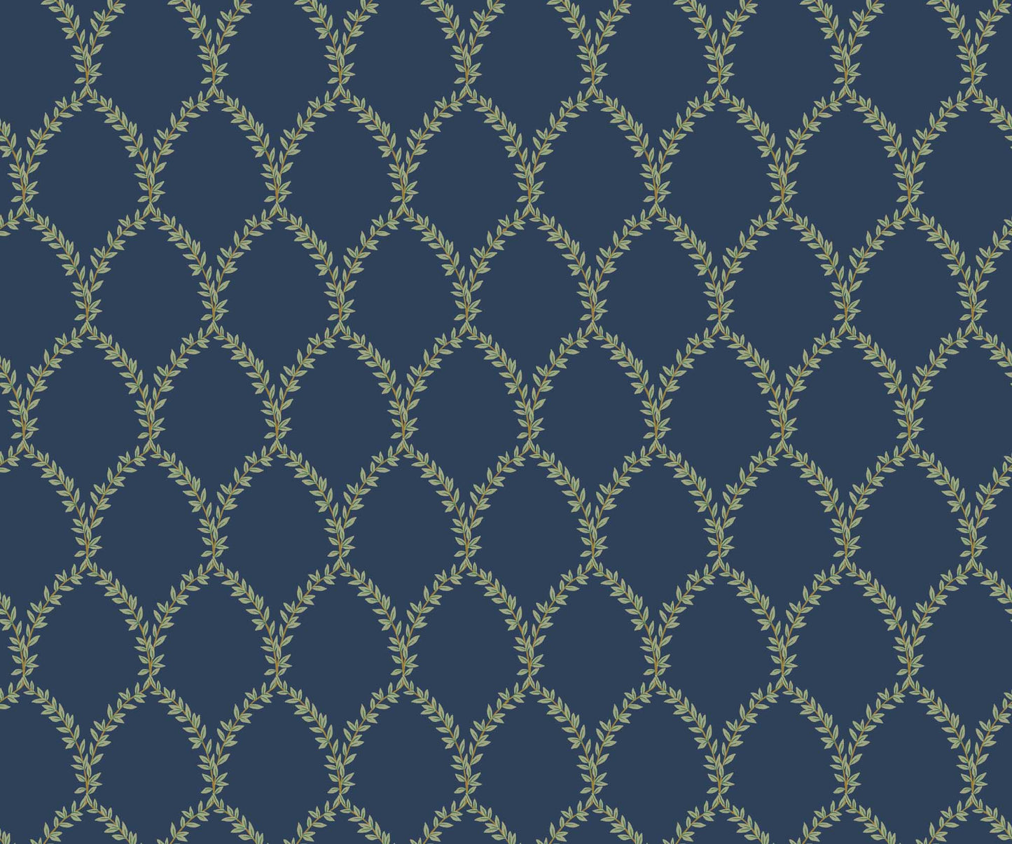 Laurel Wallpaper - Navy