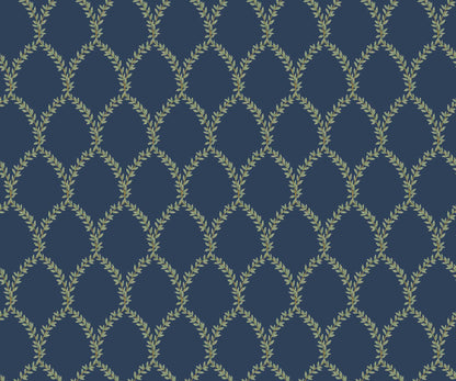 Laurel Wallpaper - Navy