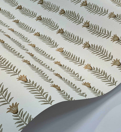 Eden Wallpaper - White & Metallic Gold