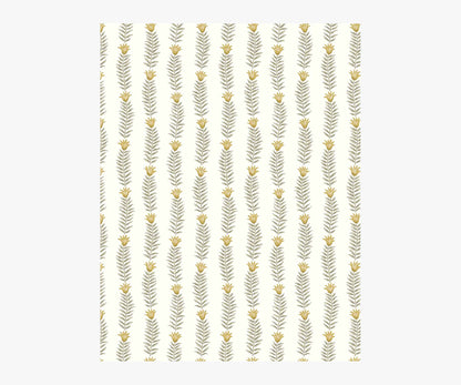 Eden Wallpaper Sample - White & Metallic Gold