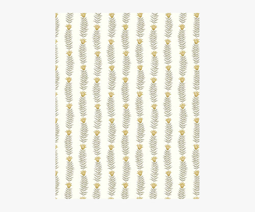 Eden Wallpaper Sample - White & Metallic Gold