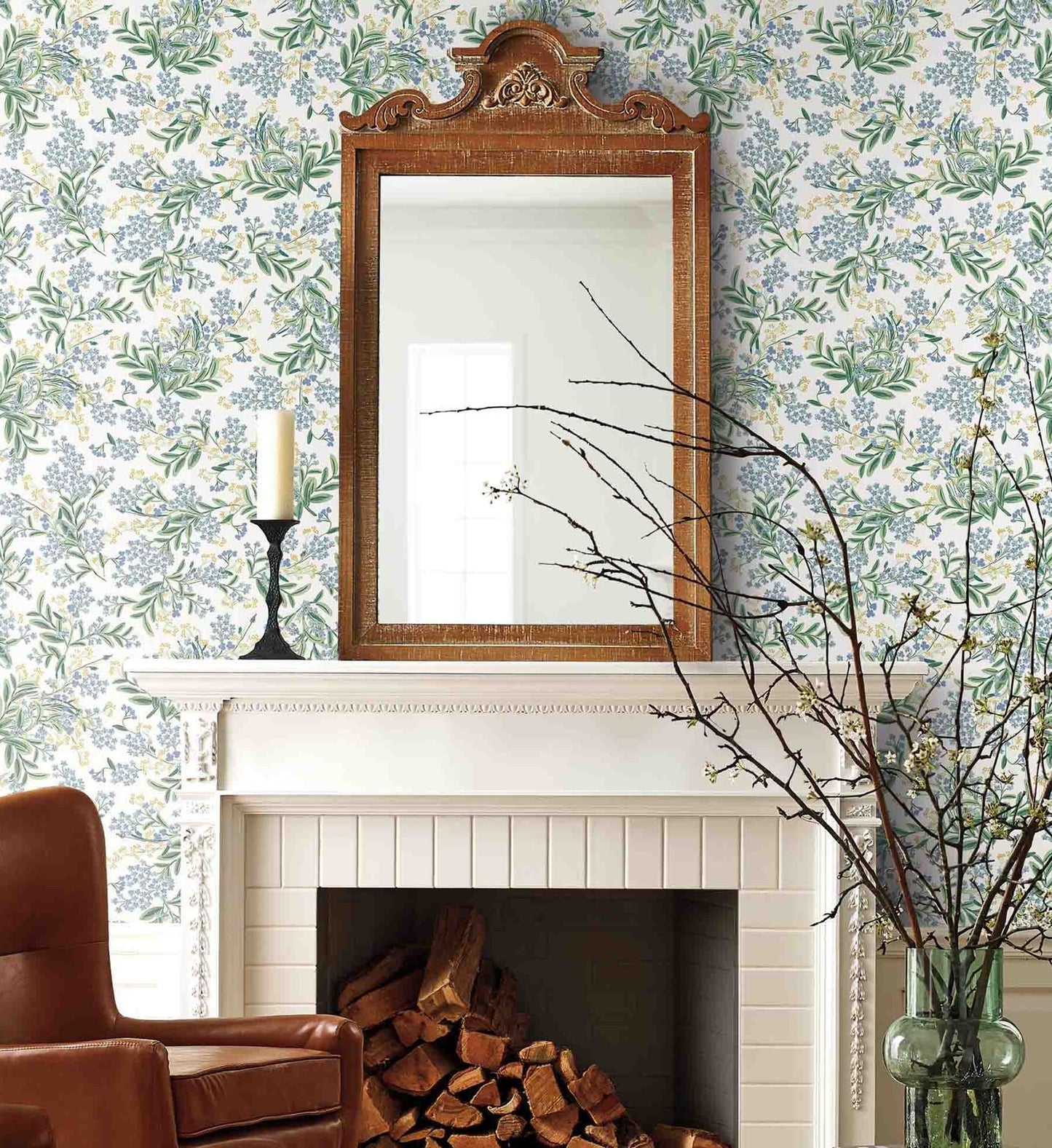 Cornflower Wallpaper - White