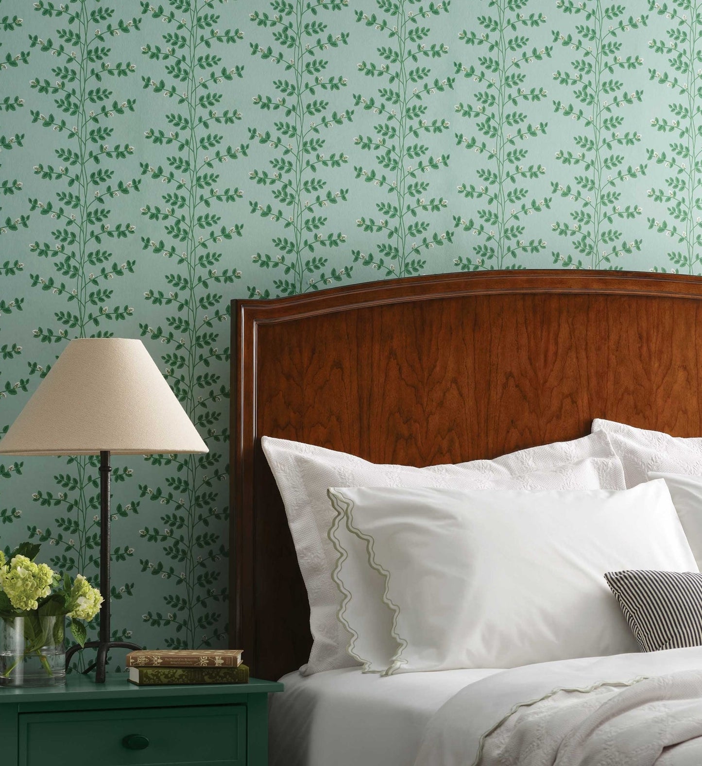 Climbing Vines Wallpaper - Teal