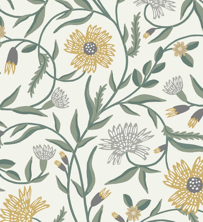 Aster Wallpaper - Linen & Gold