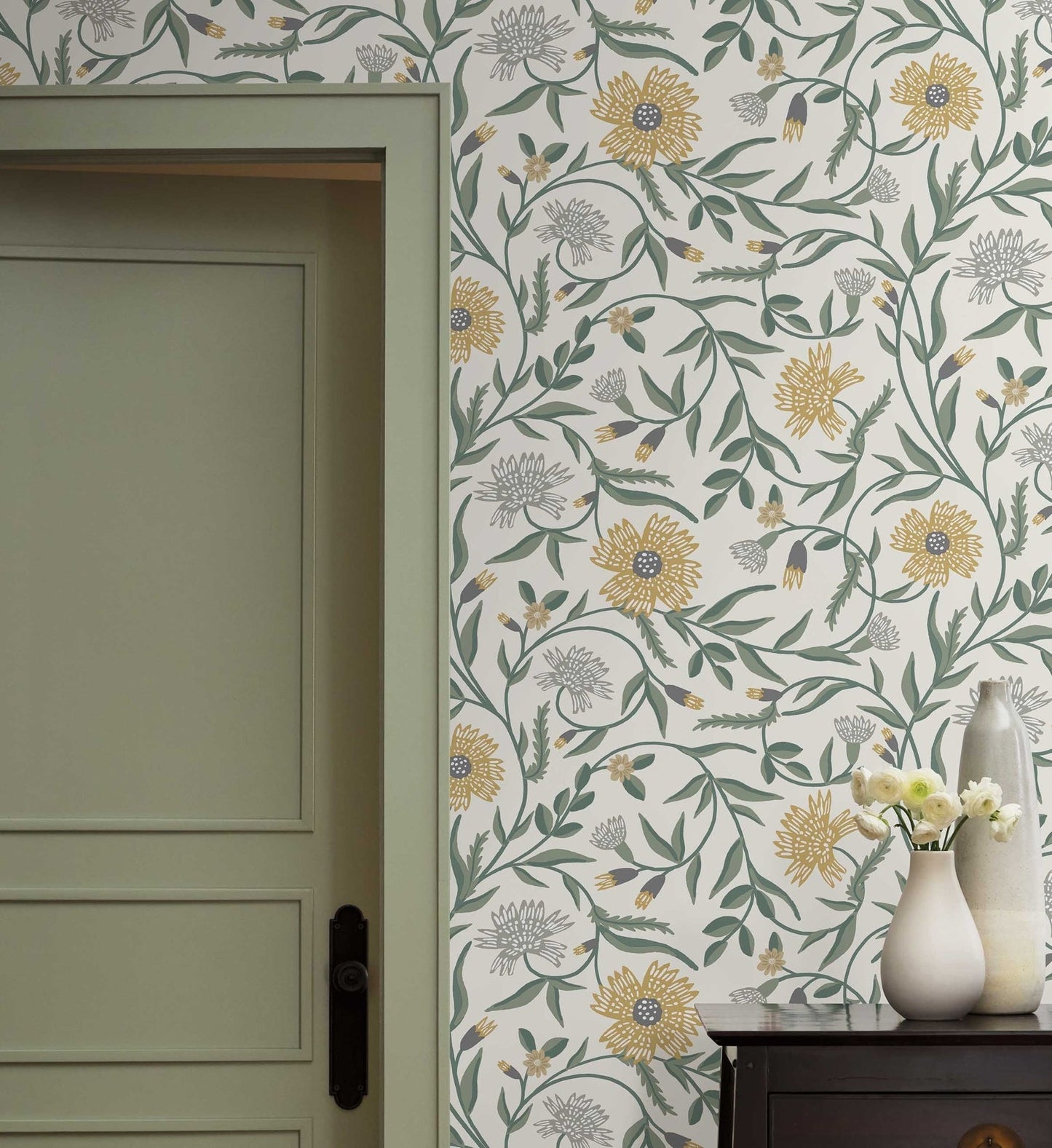 Aster Wallpaper - Linen & Gold