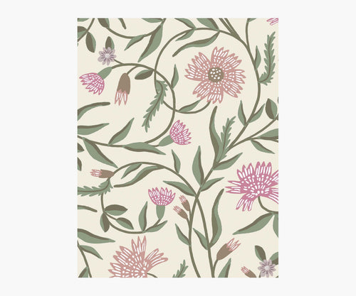 Aster Wallpaper Sample - Linen & Rose