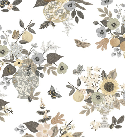 Flower Studies Wallpaper - Linen