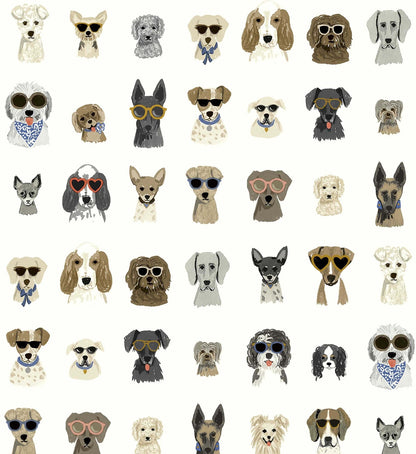 Dog Days Peel & Stick Wallpaper - White Multi