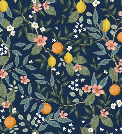 Citrus Grove Peel & Stick Wallpaper - Navy