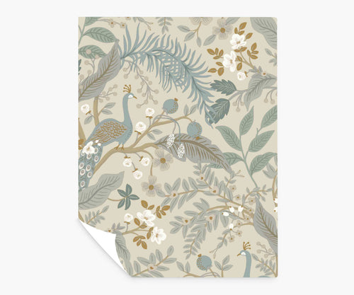 Peacock Garden Peel & Stick Wallpaper Sample - Linen
