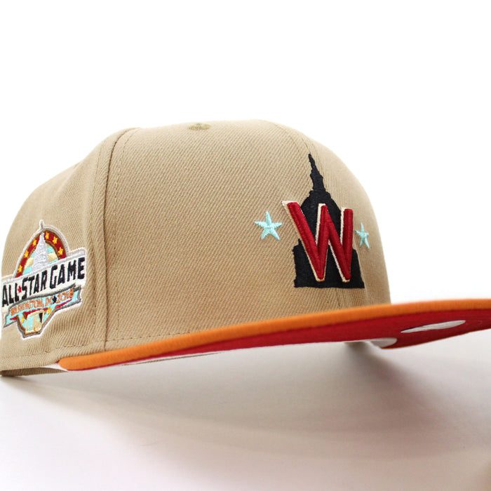 Washington Nationals 2018 All Star Game New Era 59Fifty Fitted Hat (CAMEL Fight Orange SCARLET Under Brim)
