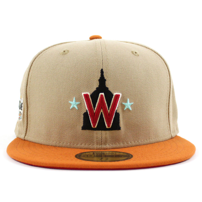 Washington Nationals 2018 All Star Game New Era 59Fifty Fitted Hat (CAMEL Fight Orange SCARLET Under Brim)