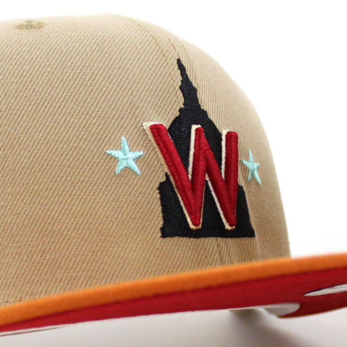 Washington Nationals 2018 All Star Game New Era 59Fifty Fitted Hat (CAMEL Fight Orange SCARLET Under Brim)