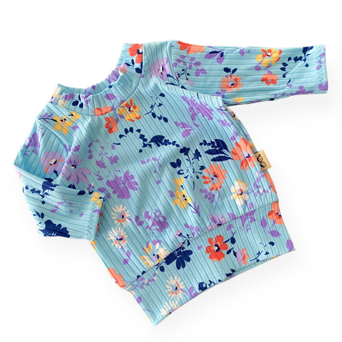 Watercolor Summer Ribbed Lounge Top