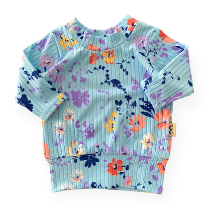 Watercolor Summer Ribbed Lounge Top
