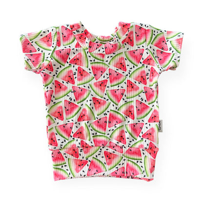 Watermelon Ribbed Summer Lounge Top