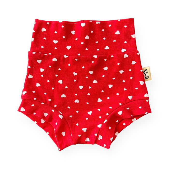 White Dainty Hearts on Red Summer Lounge Set