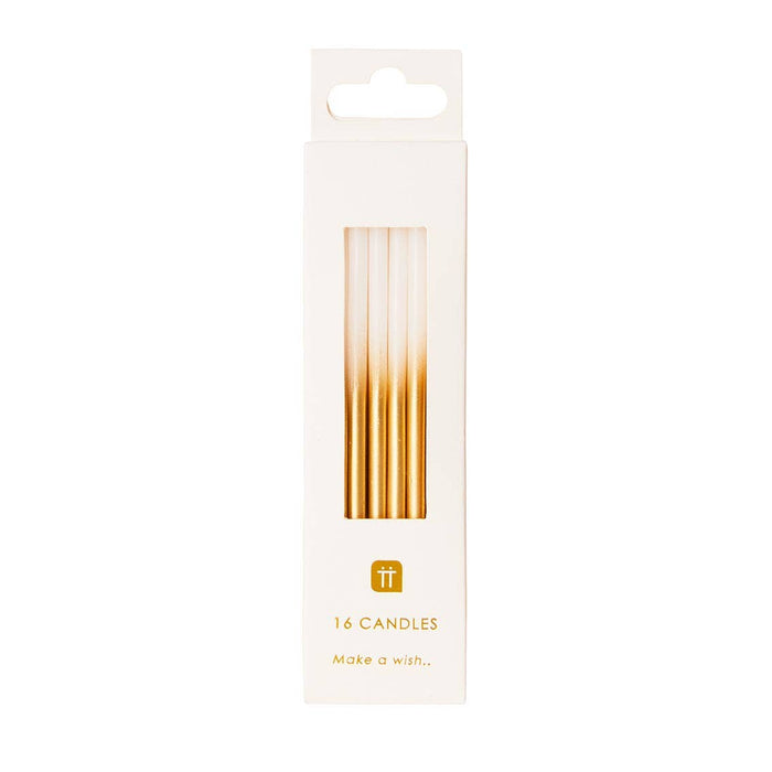 White & Gold Birthday Candles
