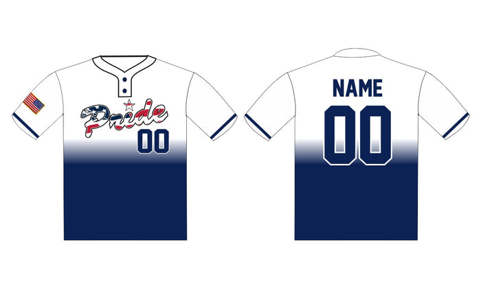 White / Navy Ombré Jersey