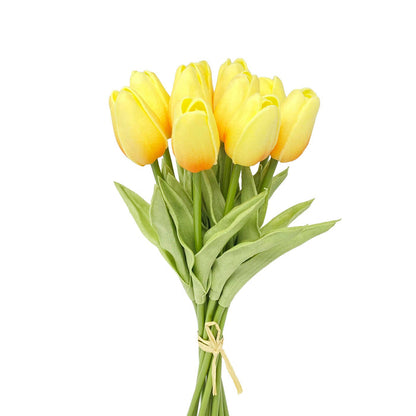 White Real Touch Tulip Bunch