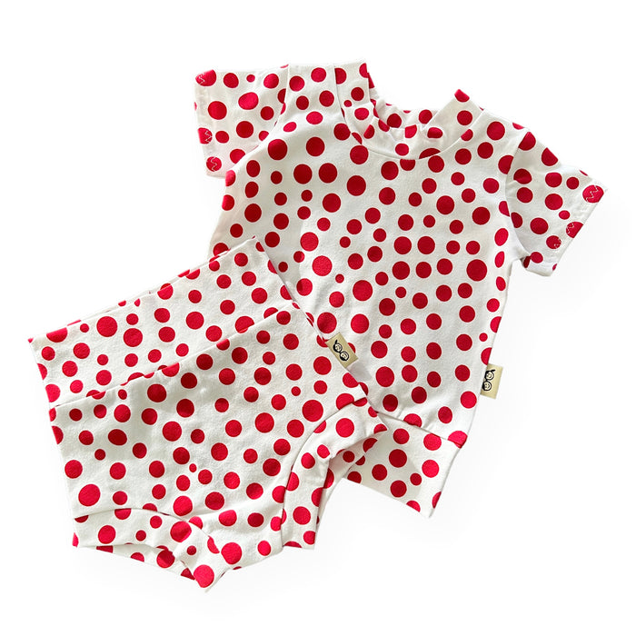 White Red Polka Dots Summer Lounge Set
